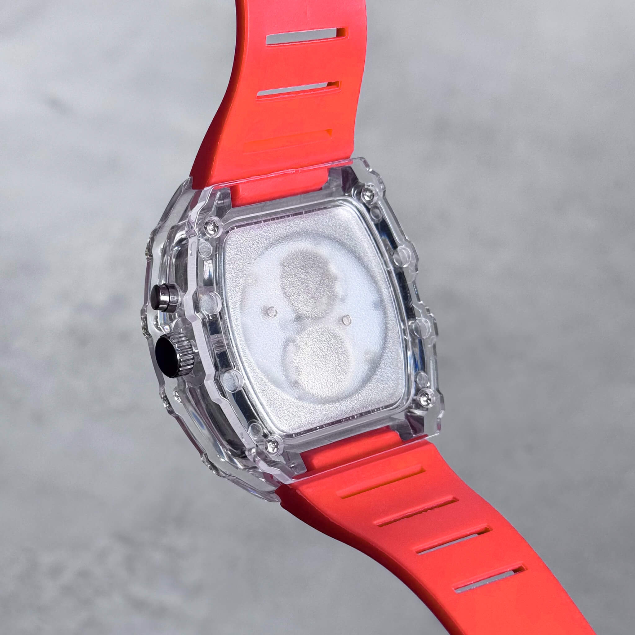 Men's 44mm Tonneau Dial Watch - Breathable Silicone Band