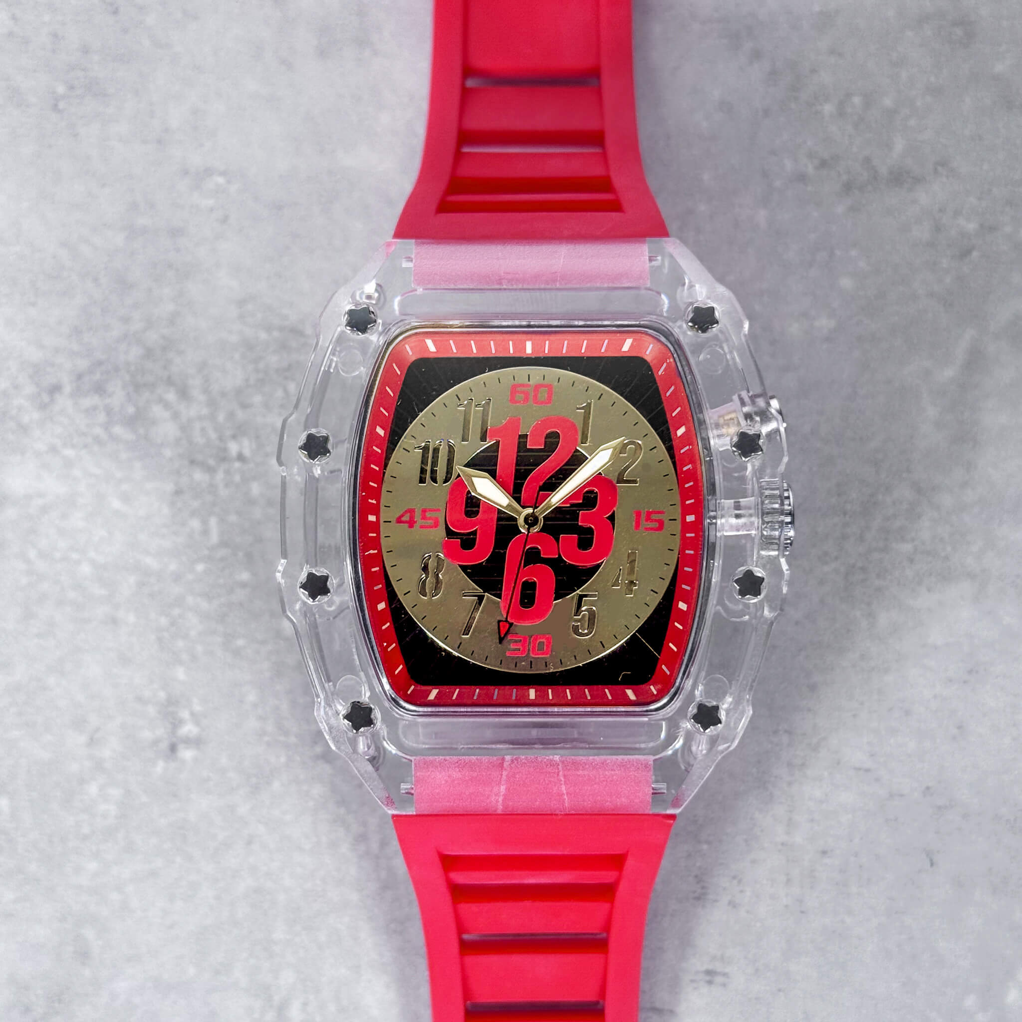 Men's 44mm Tonneau Dial Watch - Breathable Silicone Band