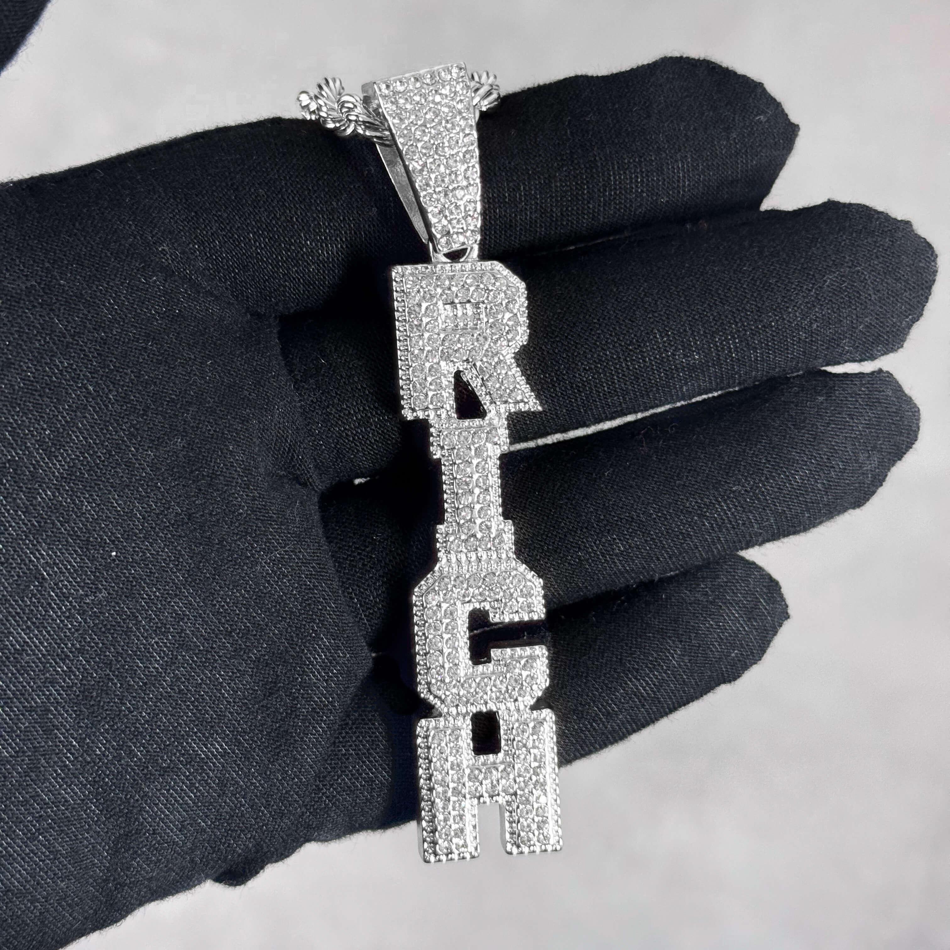 Iced out Vertical Rich Pendant