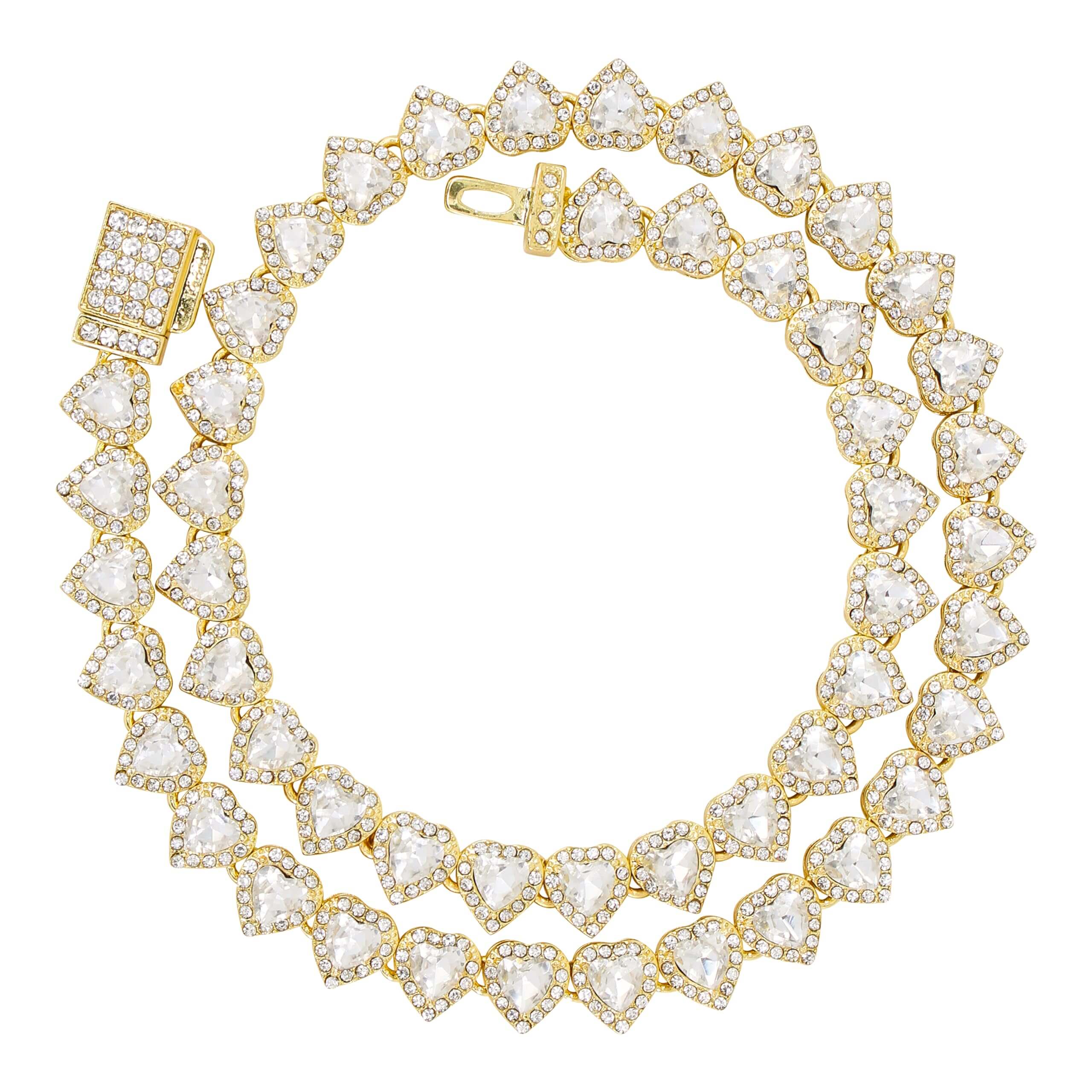 10mm Heart Cluster Chain - 20 inches