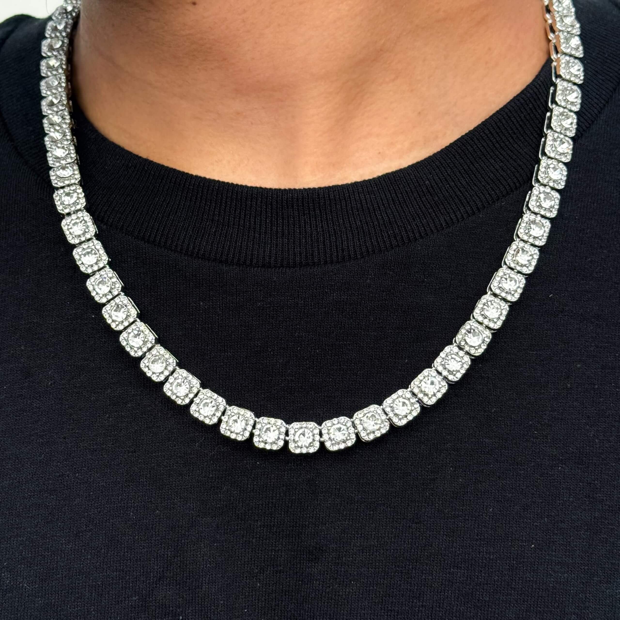 8mm Iced Out Cluster Chain