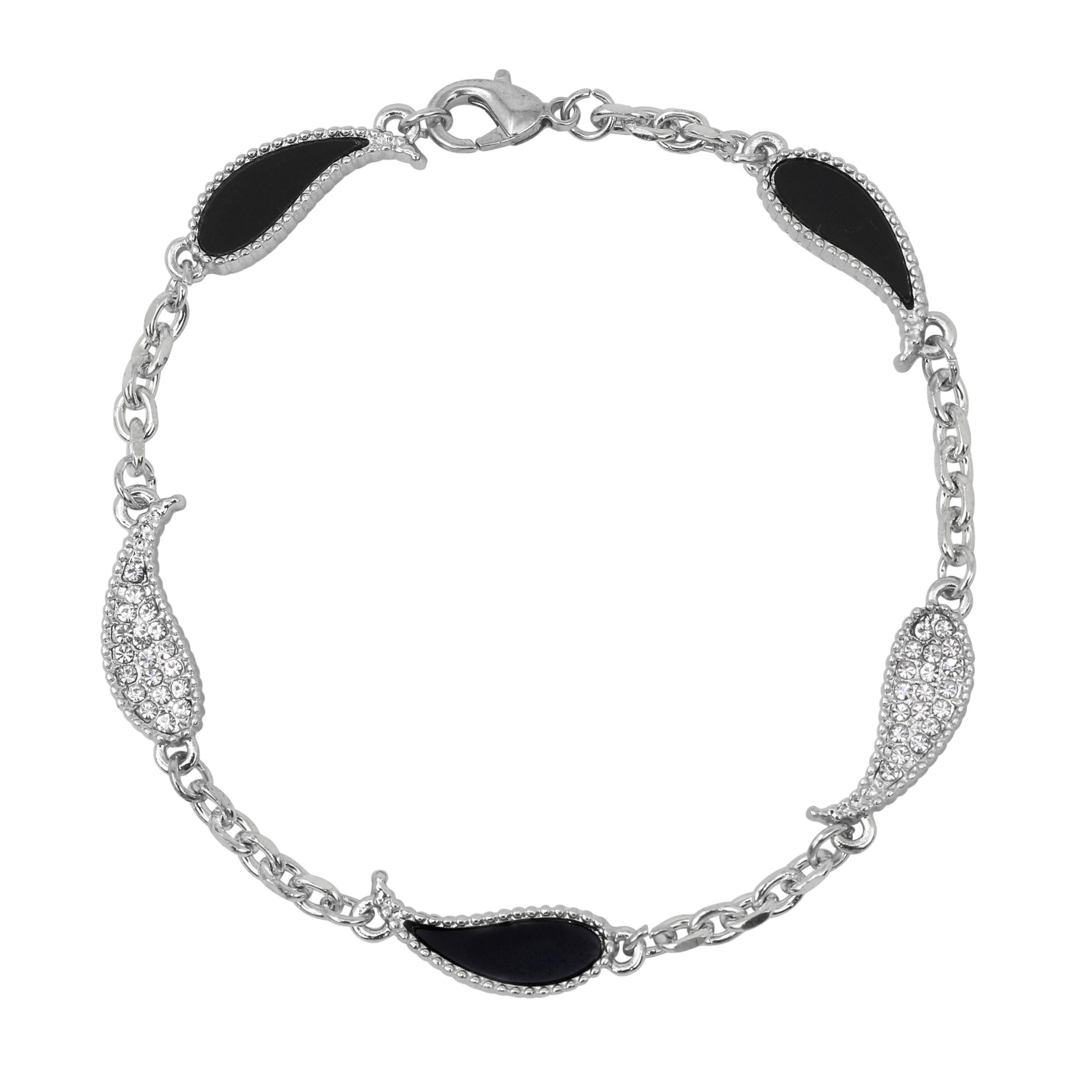 Men's 7mm Iced Out Paisley Multi-Charm Bracelet
