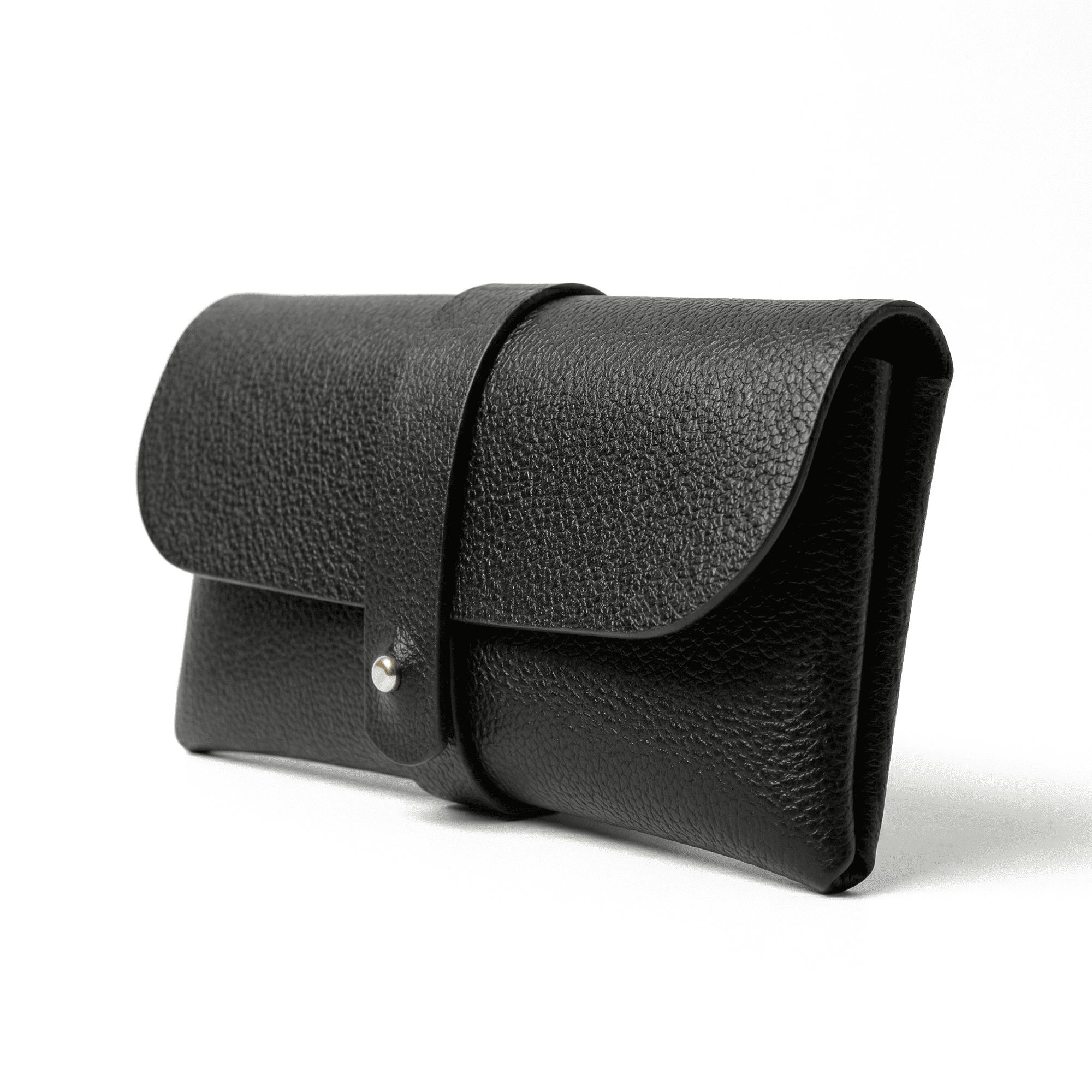 Black Faux Leather Sunglasses Pouch – Slim Design