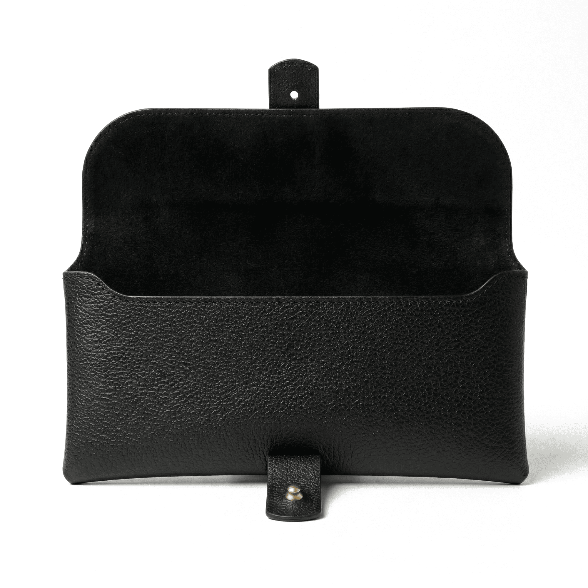 Black Faux Leather Sunglasses Pouch – Slim Design
