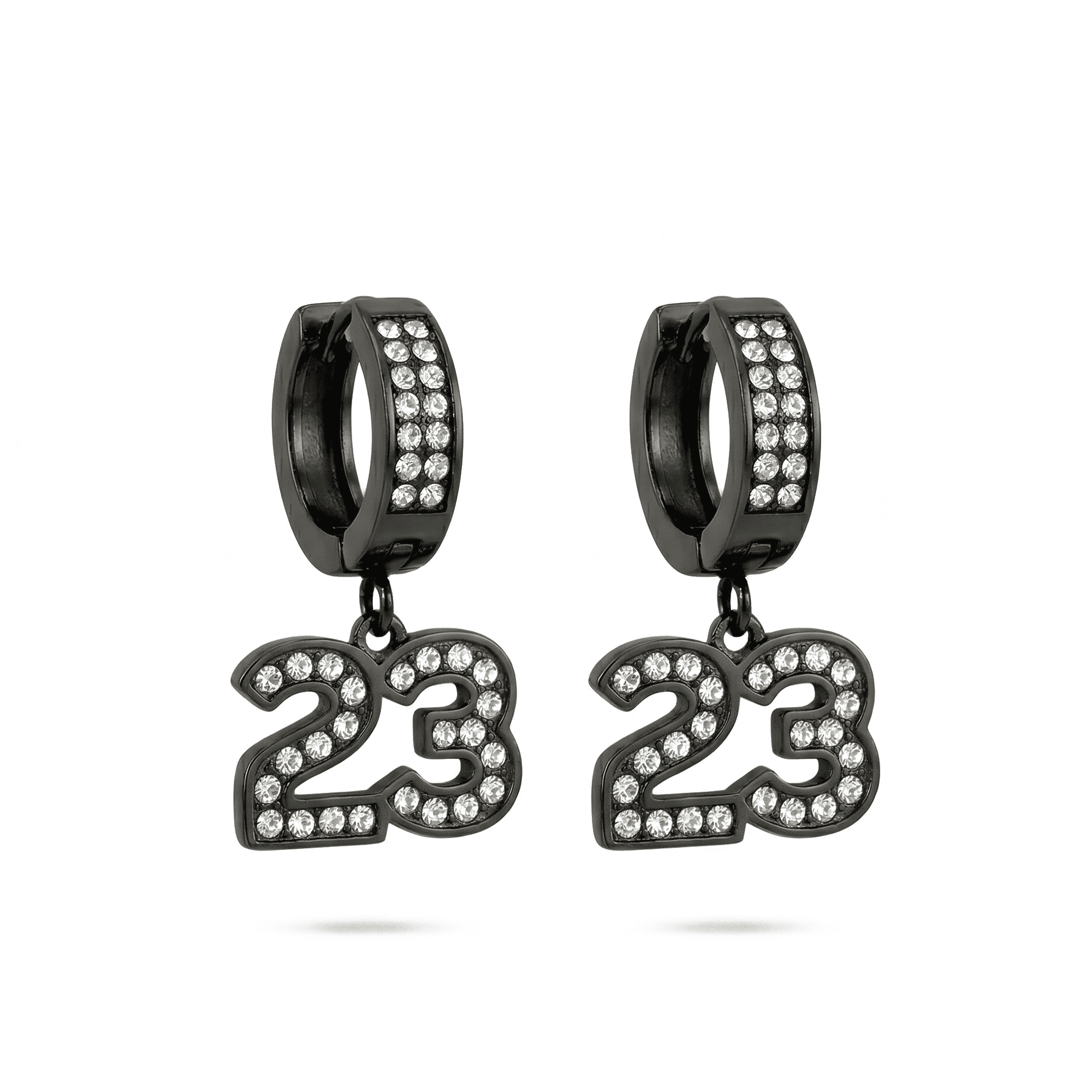 Stainless Steel Hanging Huggie Earrings - Sports Design