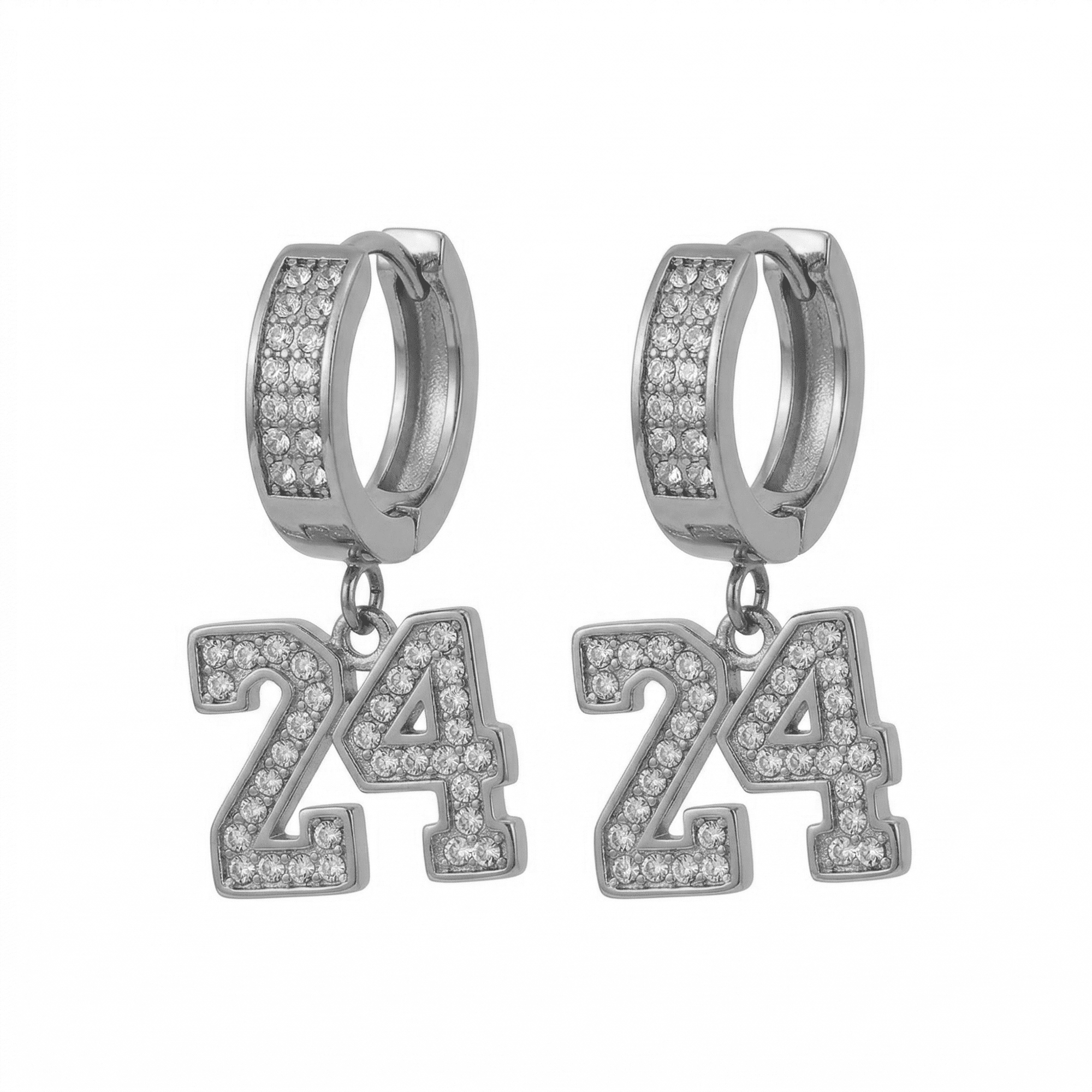 Stainless Steel Hanging Huggie Earrings - Sports Design