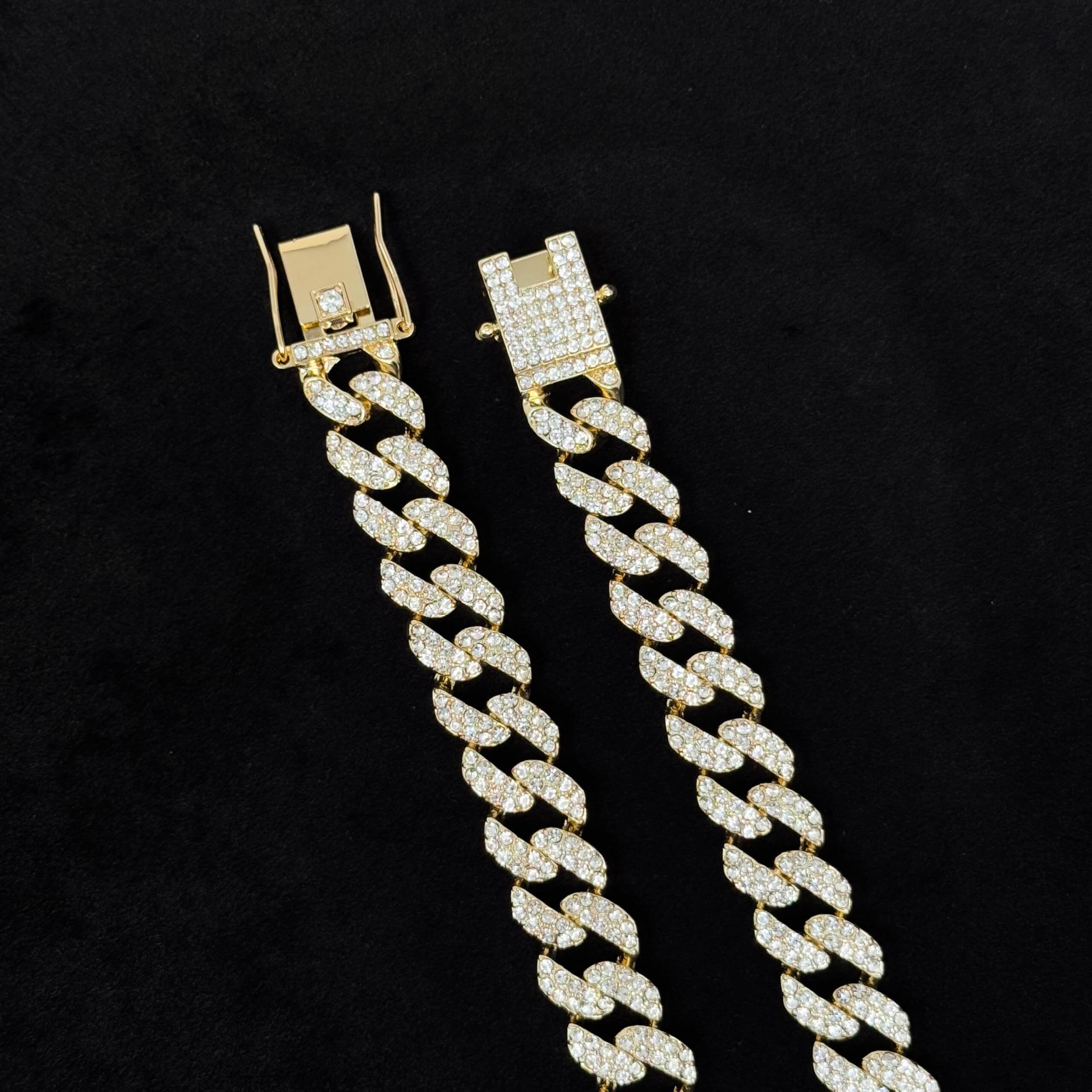 Men's 9mm Iced Out Cuban Link Chain & Bracelet Set
