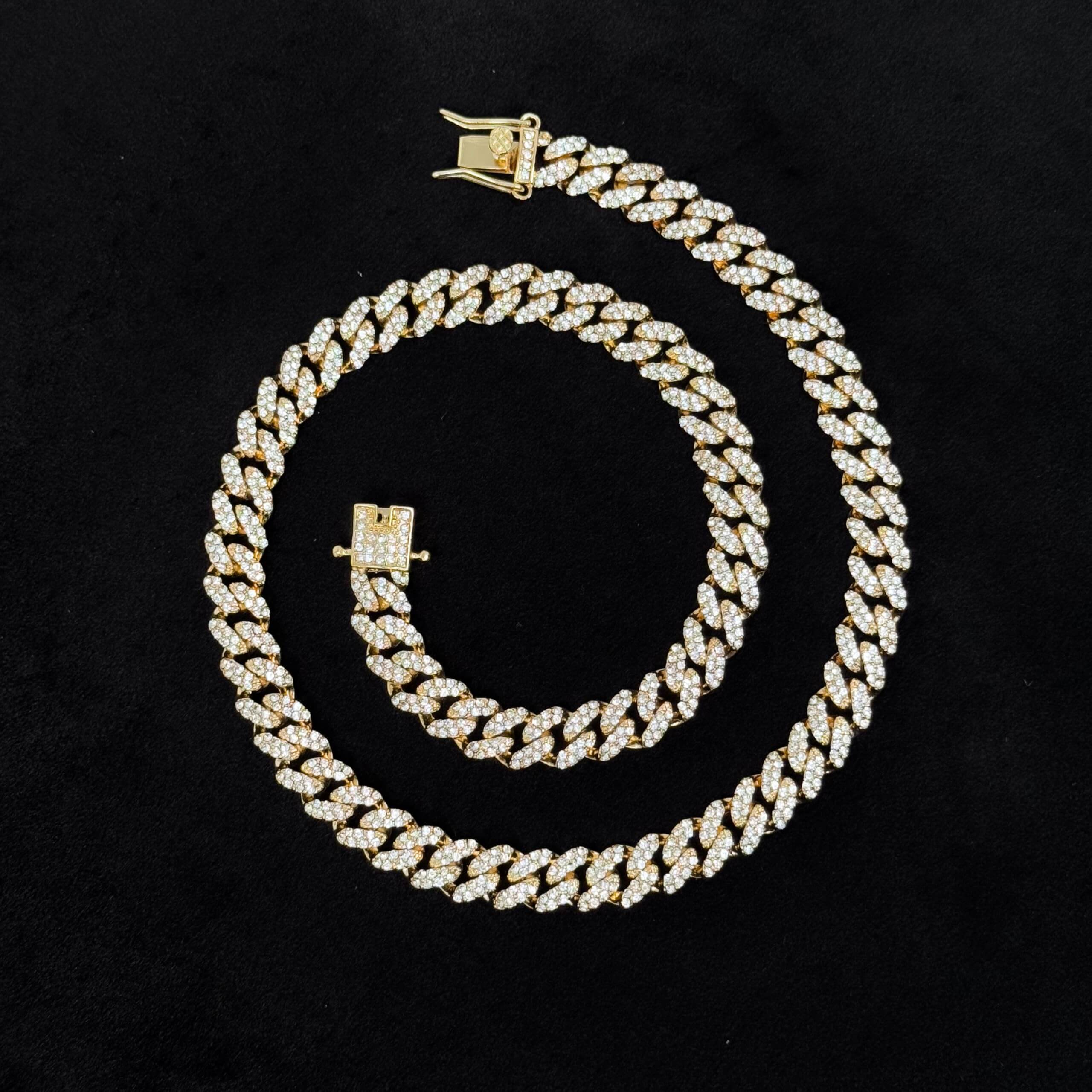 Men's 13mm Iced Out Cuban Link Chain & Bracelet Set