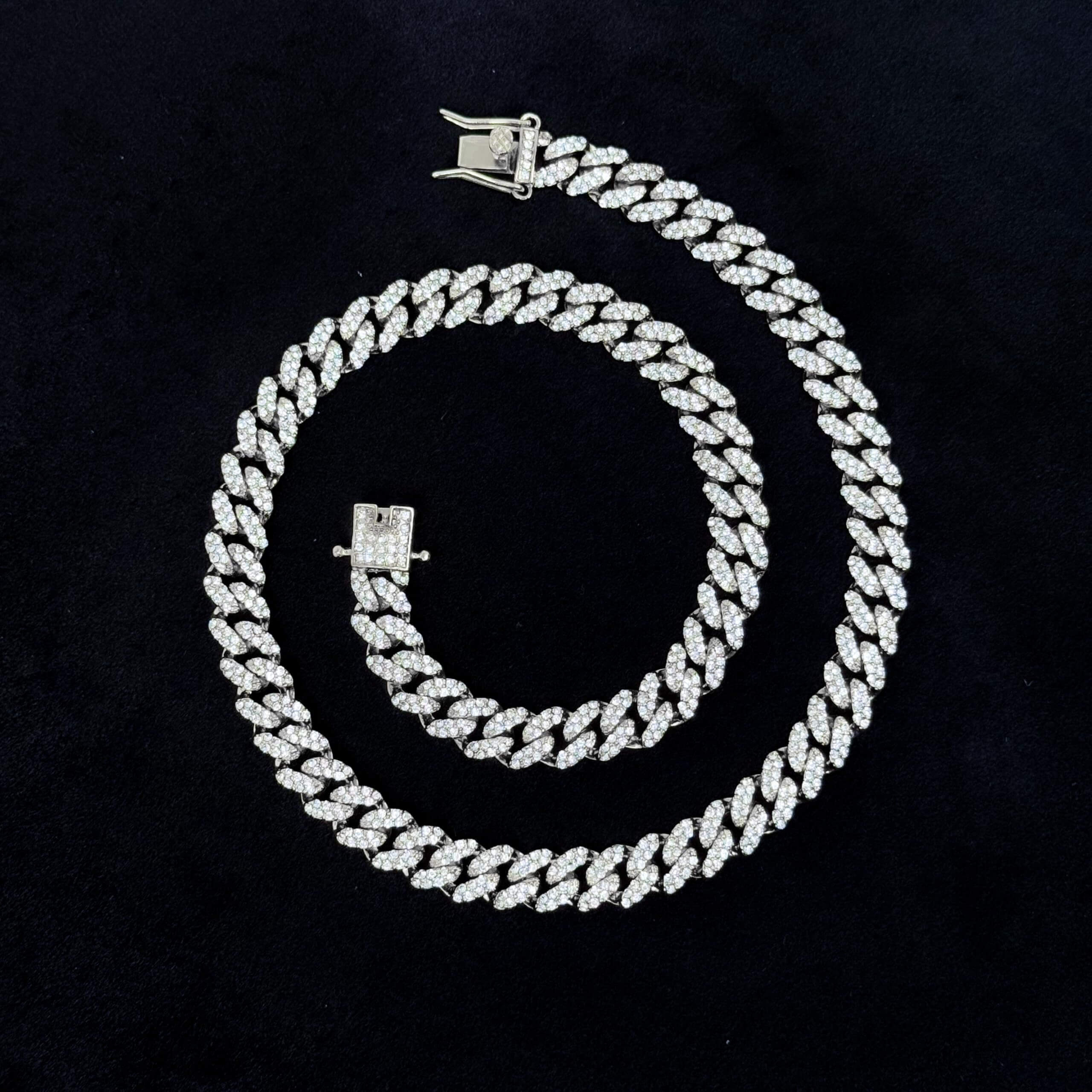Men's 13mm Iced Out Cuban Link Chain & Bracelet Set