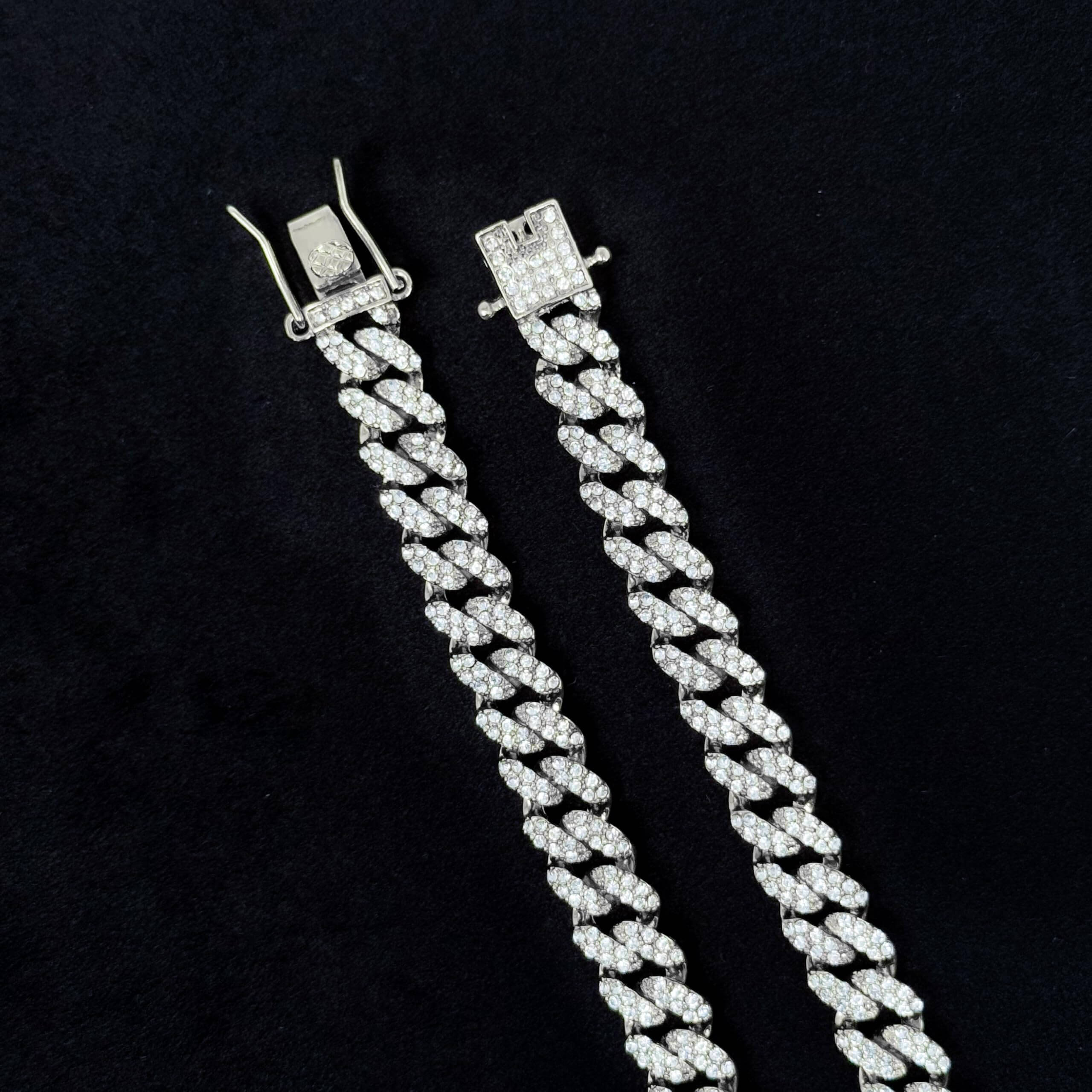 Men's 13mm Iced Out Cuban Link Chain & Bracelet Set