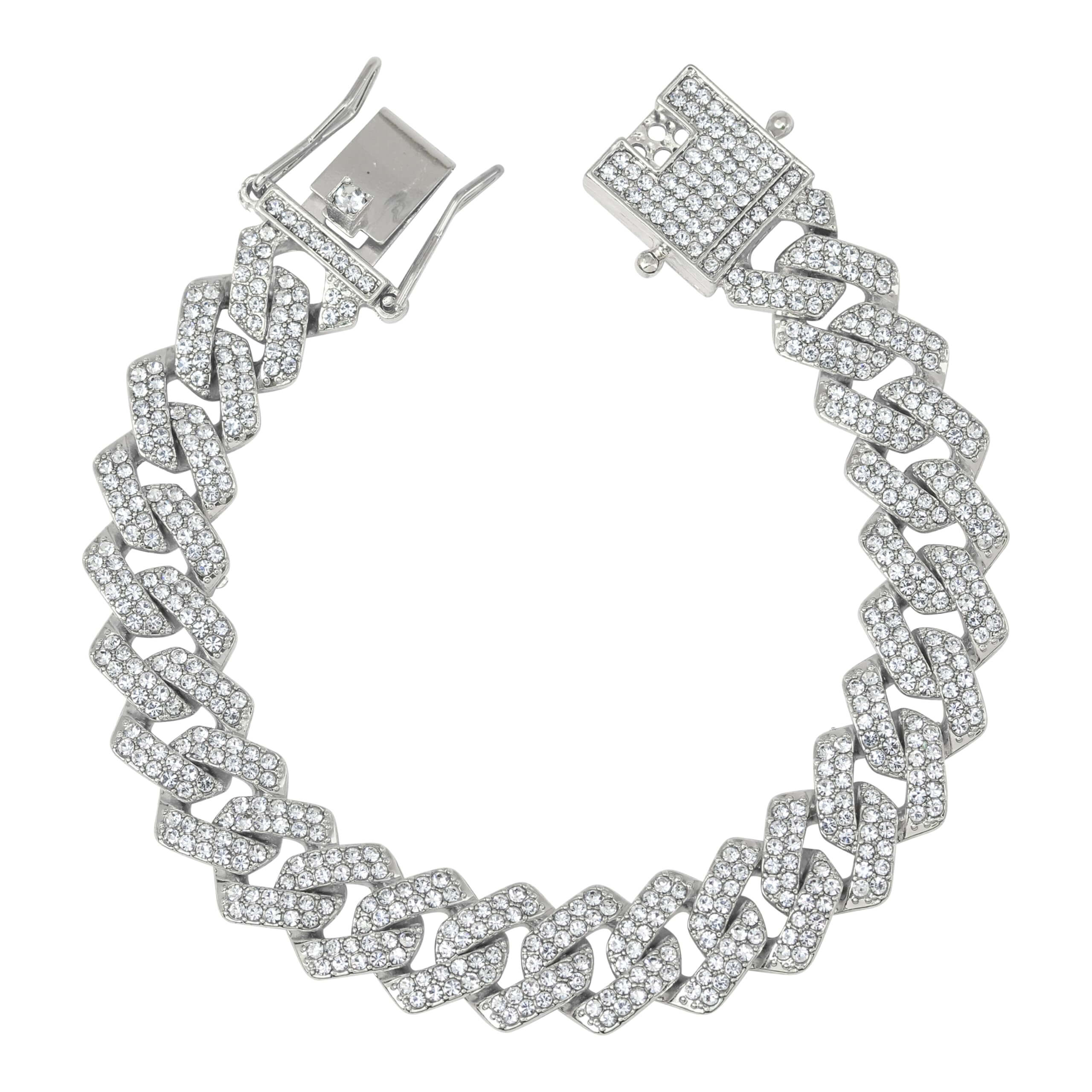Men's 13mm Iced Out Cuban Link Chain & Bracelet Set
