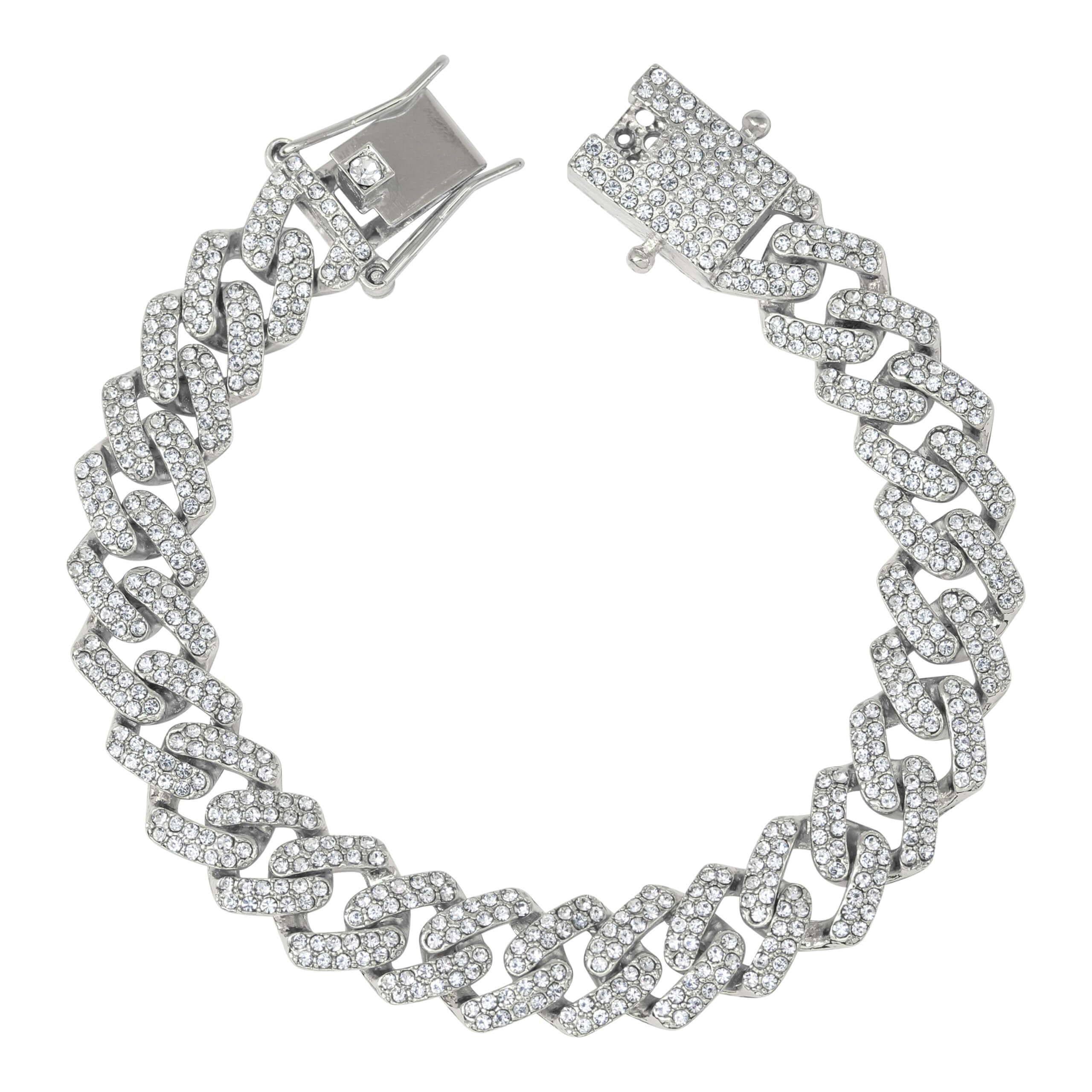 Men's 12mm Iced Out Cuban Link Chain & Bracelet Set
