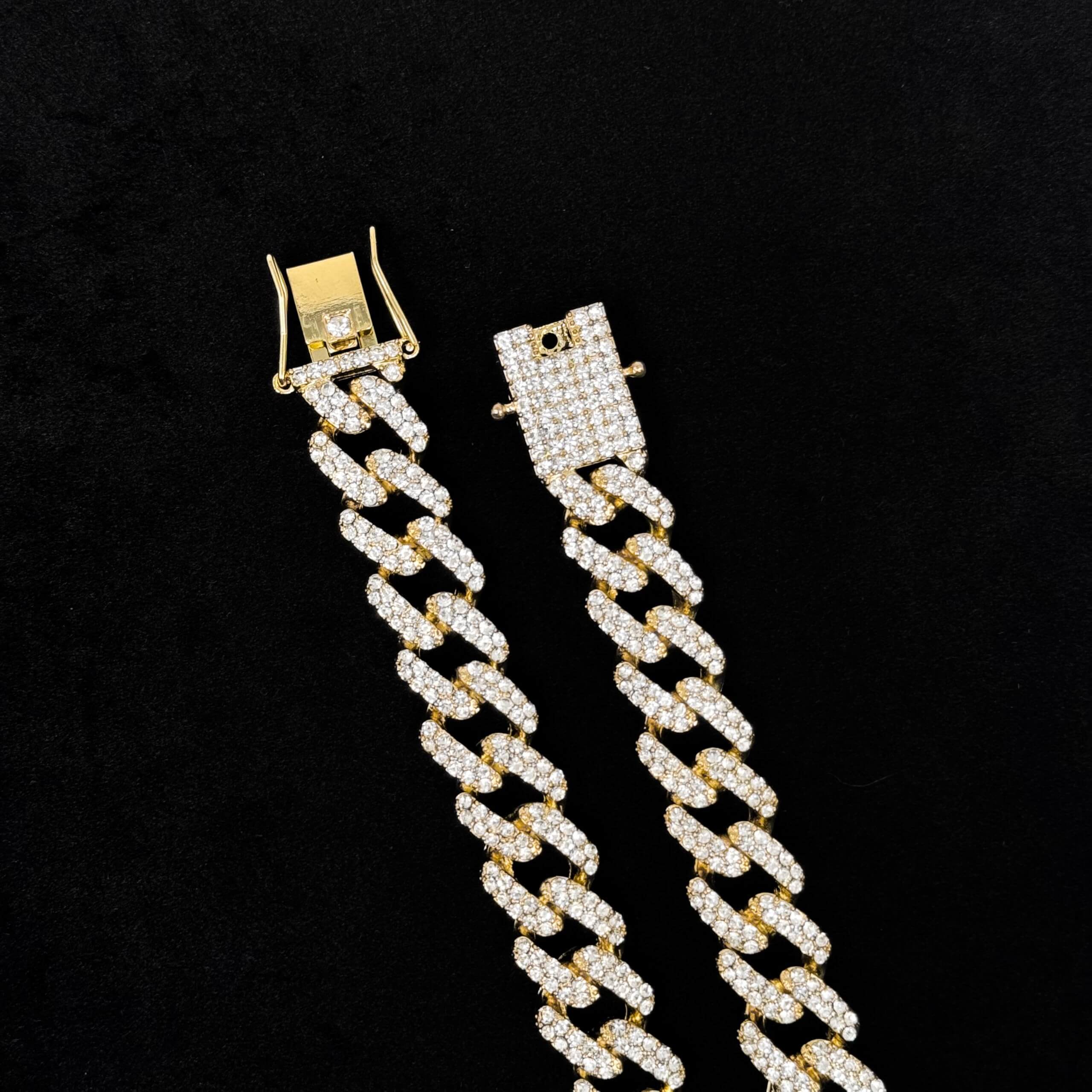 Men's 15mm Iced Out Cuban Link Chain & Bracelet Set