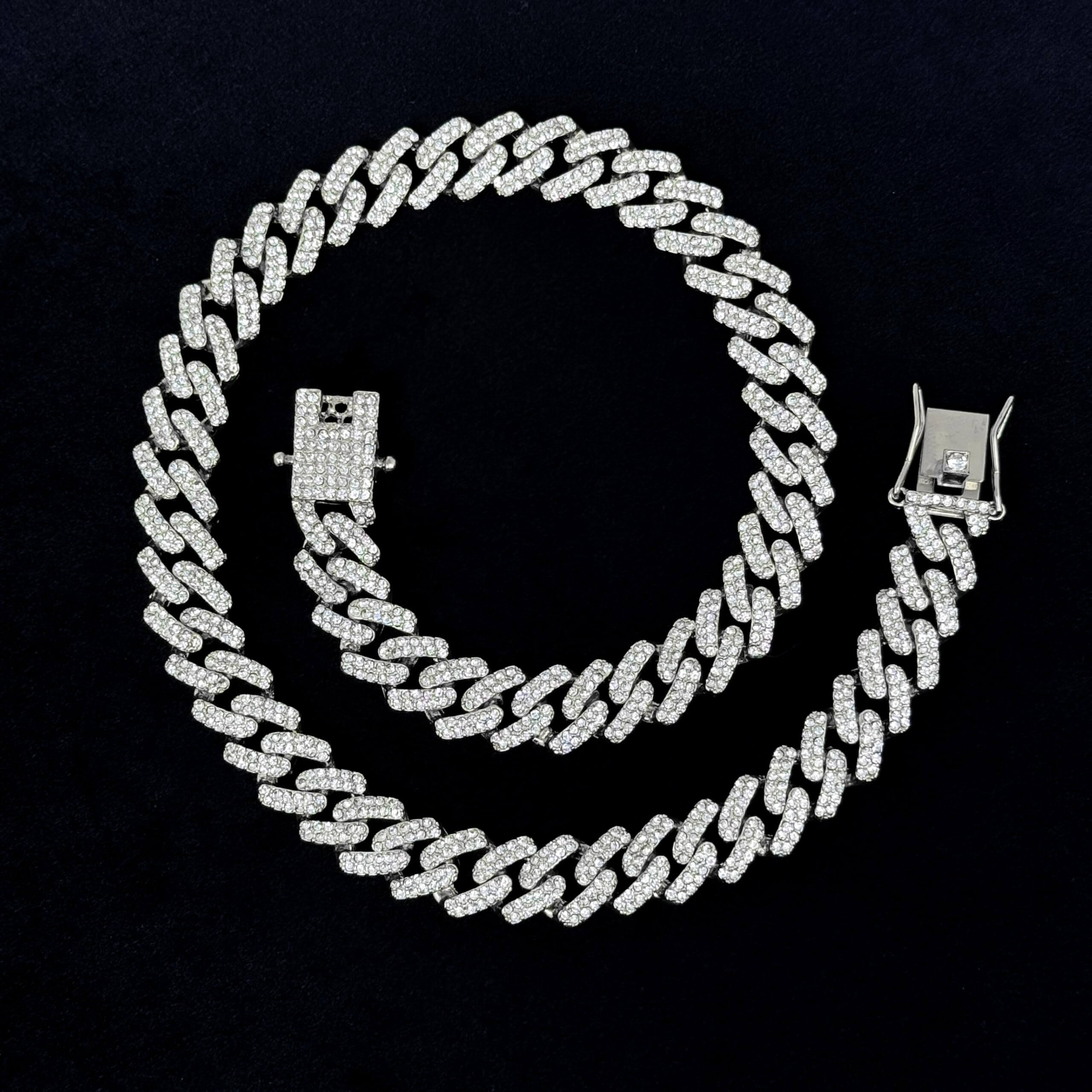 Men's 15mm Iced Out Cuban Link Chain & Bracelet Set