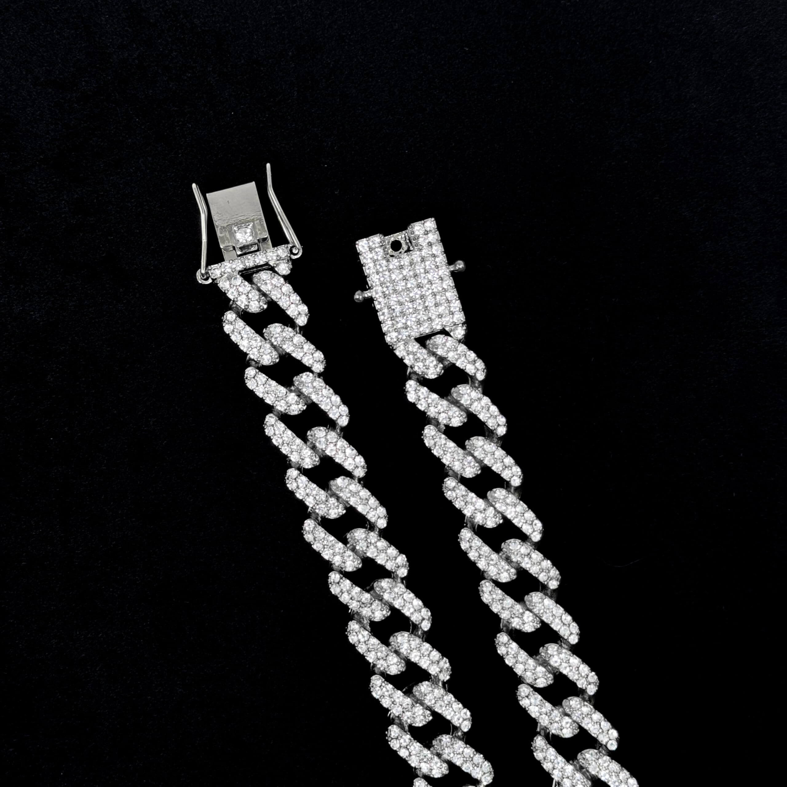 Men's 15mm Iced Out Cuban Link Chain & Bracelet Set