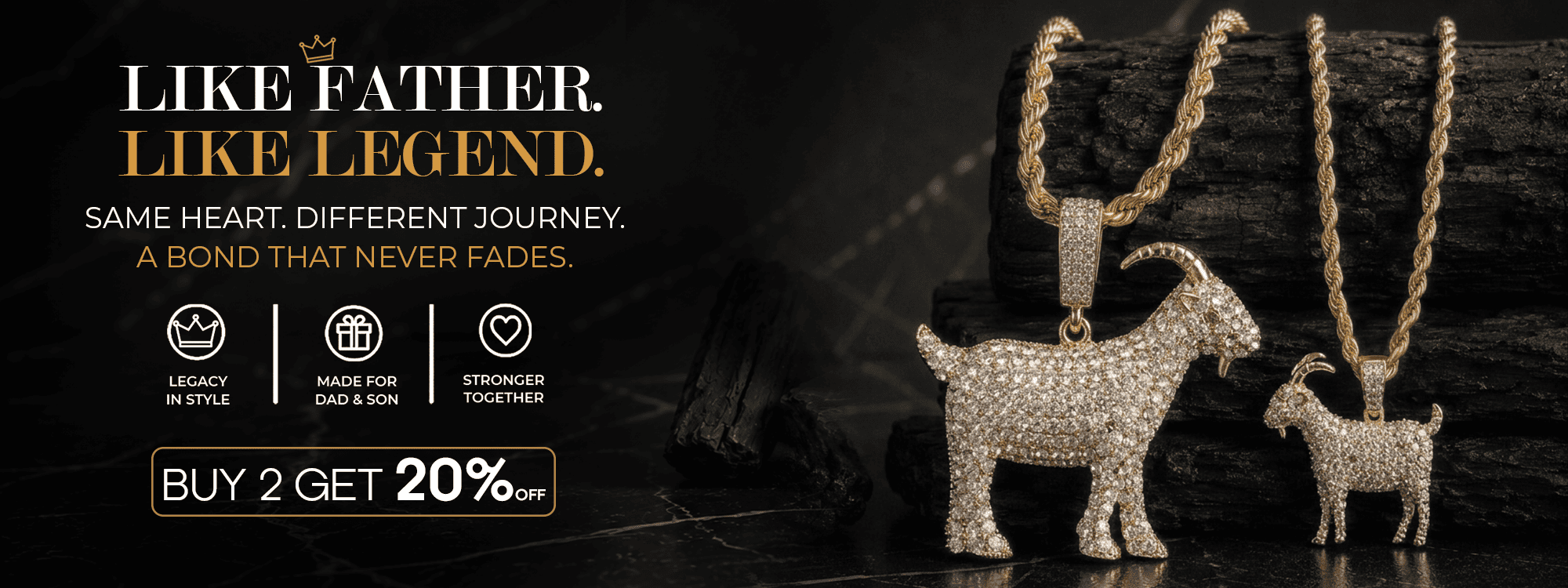 Jewelry Essentials Father and Son pendant collection for Father's Day.