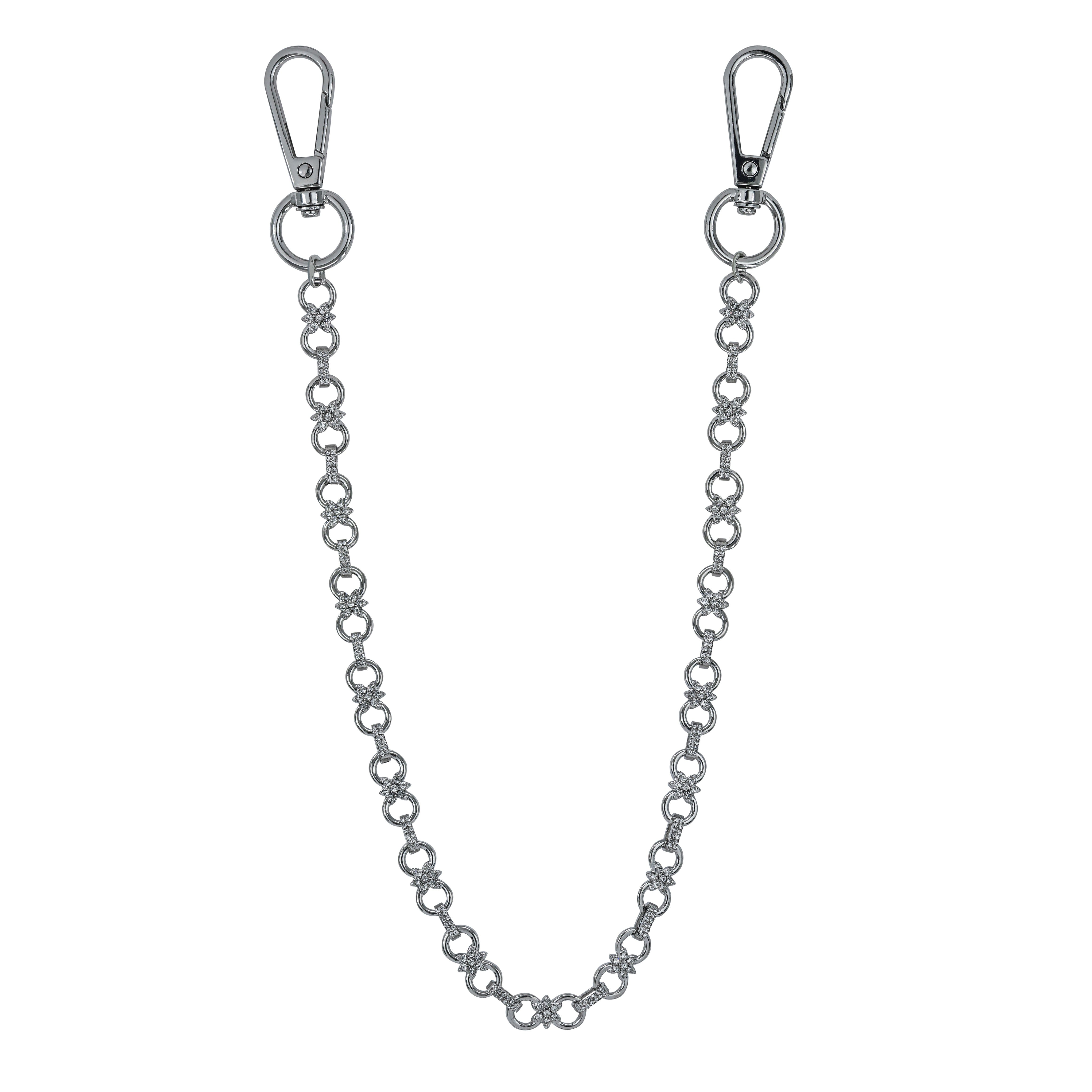 Men’s 11mm Floral Iced Out Pant Chain - Stylish Accessory for Jeans